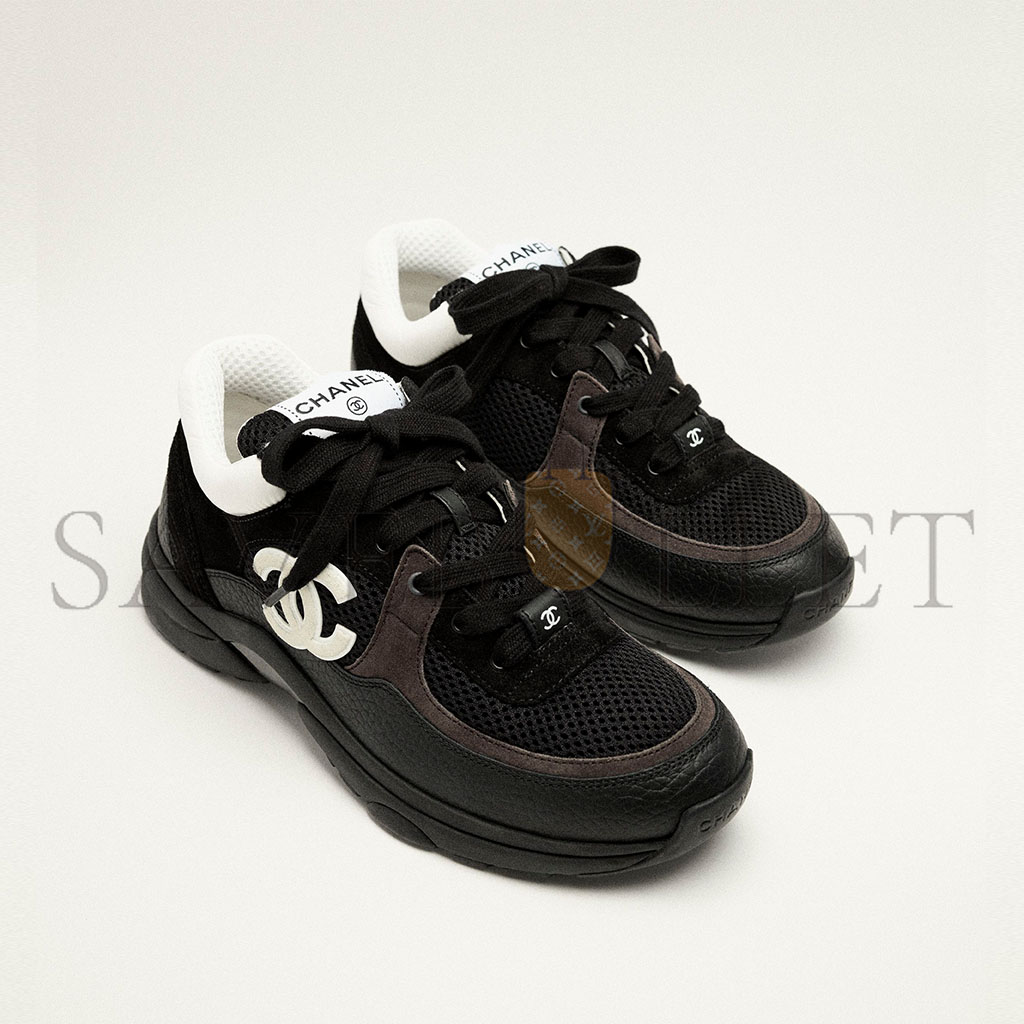 Ch*el sneakers suede calfskin & grained calfskin g38299